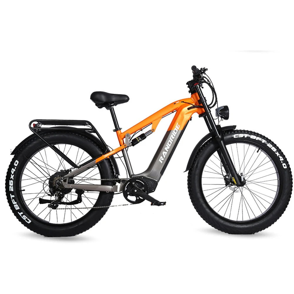 Mountain bike elettrica RANDRIDE YX80 da 26" con pneumatici fat, motore da 1500 W, batteria da 48 V e 16 Ah