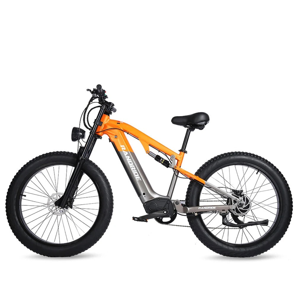 Mountain bike elettrica RANDRIDE YX80 da 26" con pneumatici fat, motore da 1500 W, batteria da 48 V e 16 Ah