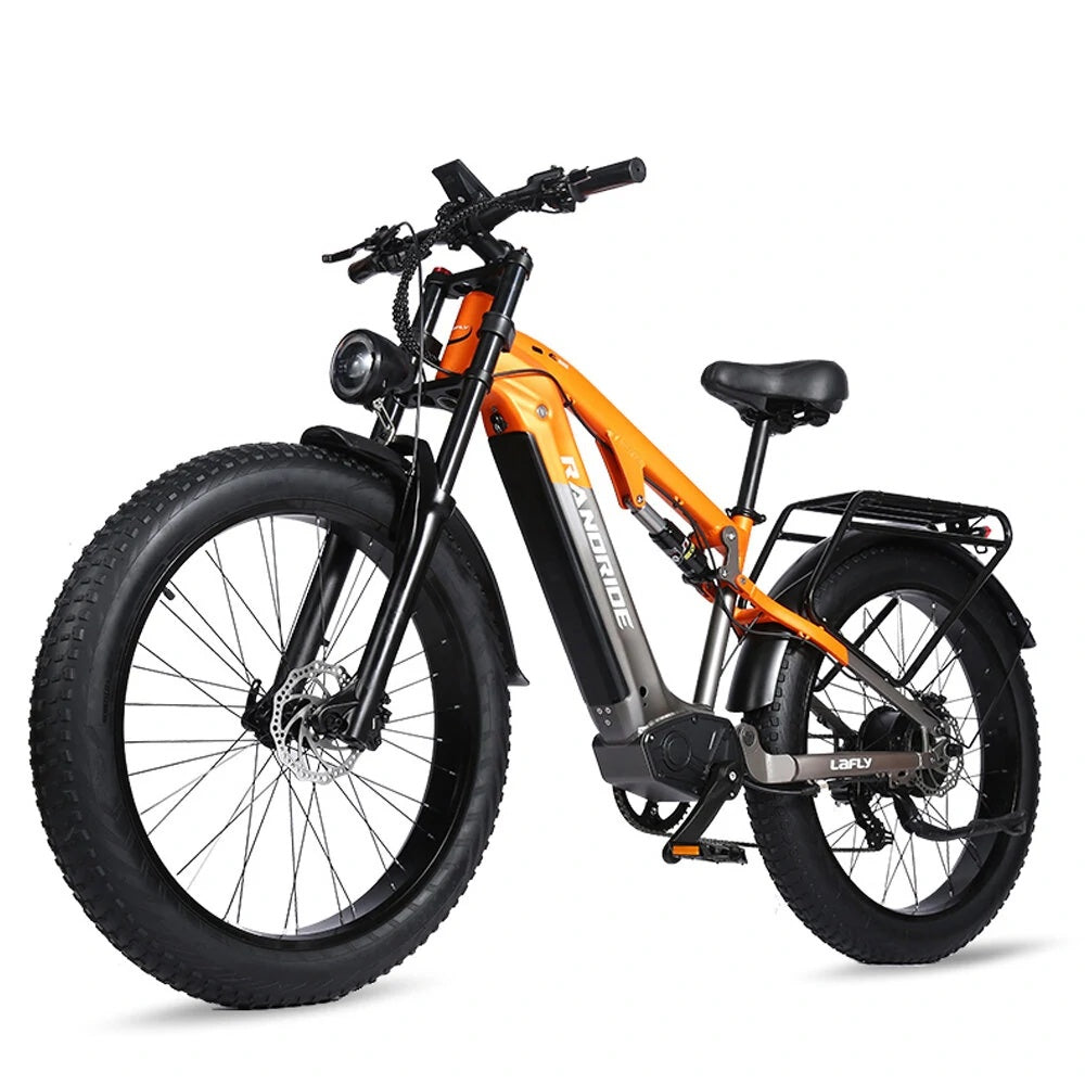Mountain bike elettrica RANDRIDE YX80 da 26" con pneumatici fat, motore da 1500 W, batteria da 48 V e 16 Ah