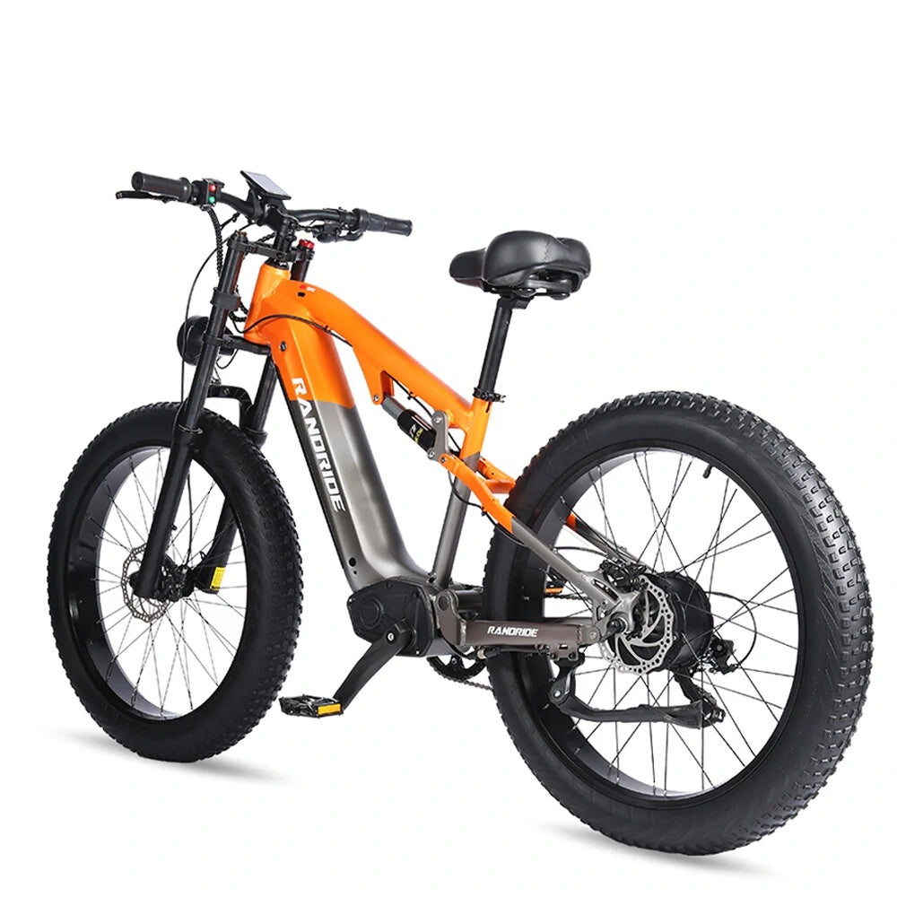 Mountain bike elettrica RANDRIDE YX80 da 26" con pneumatici fat, motore da 1500 W, batteria da 48 V e 16 Ah