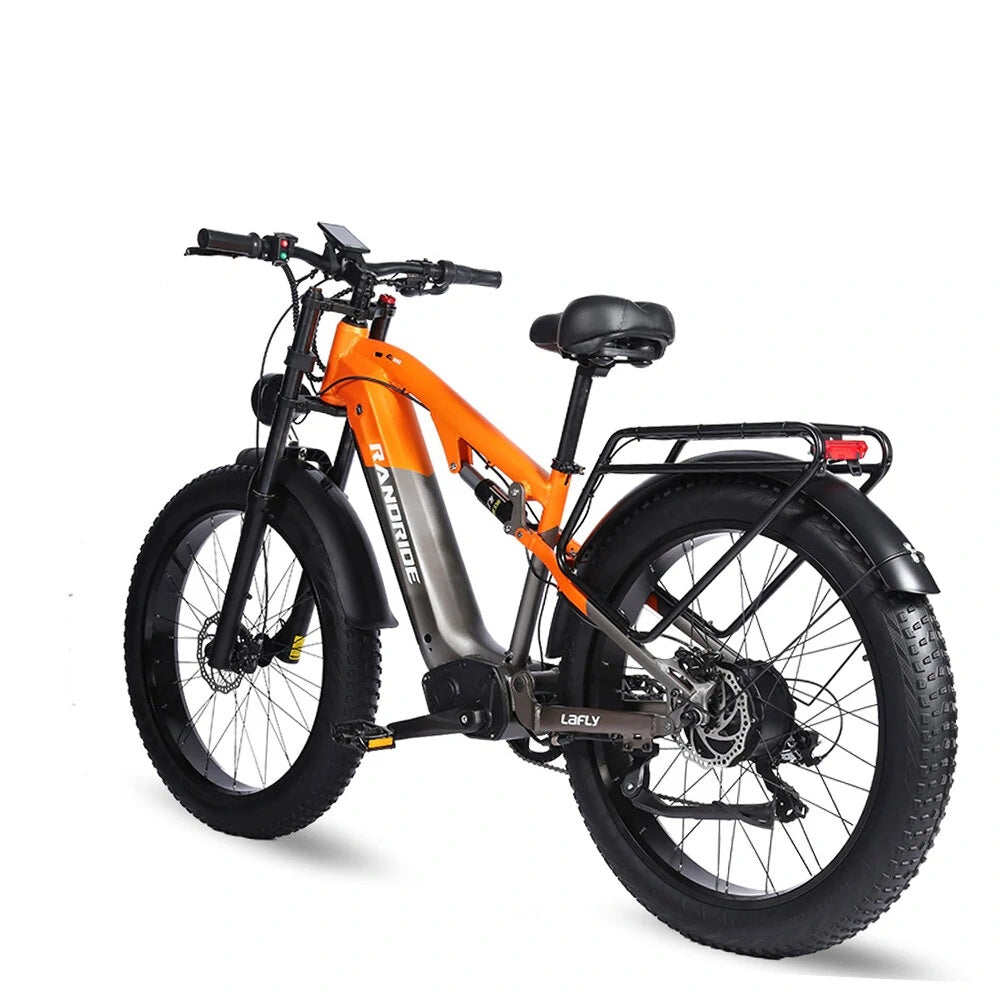 Mountain bike elettrica RANDRIDE YX80 da 26" con pneumatici fat, motore da 1500 W, batteria da 48 V e 16 Ah